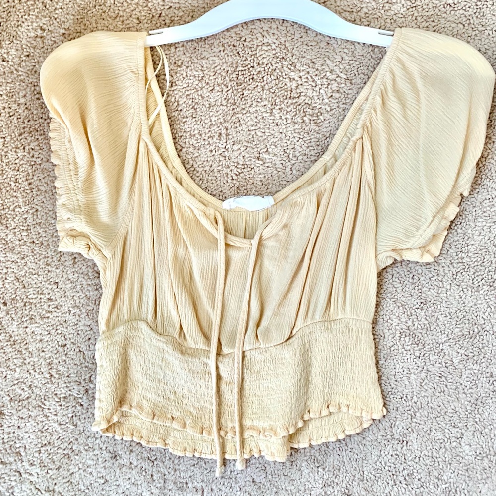 Yellow Cropped Blouse